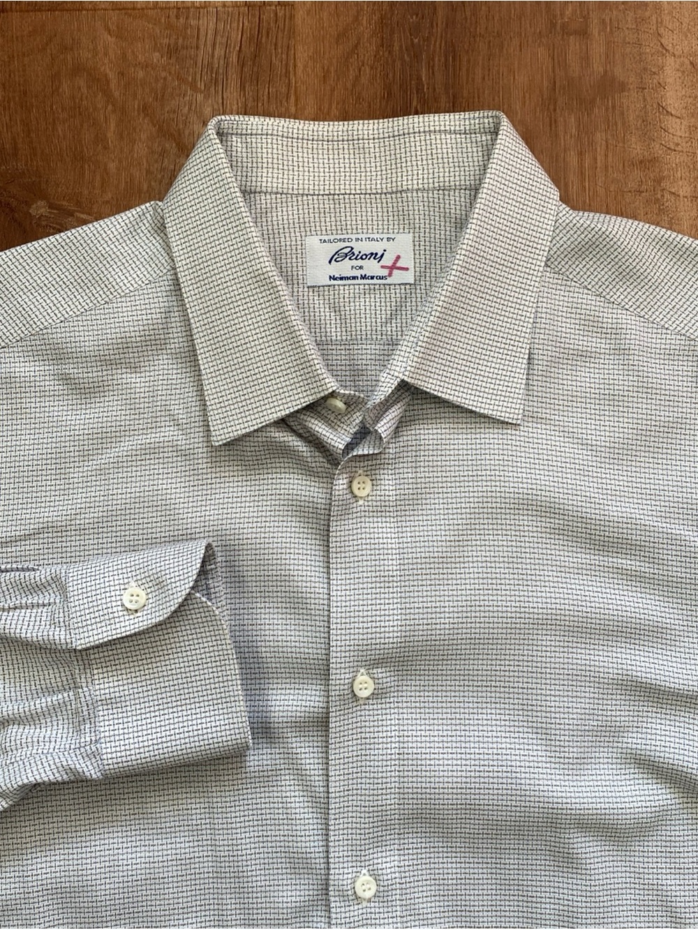 Brioni Dress Shirt Mens Large 17/43 Cotton Made in Italy Long Sleeve Luxury